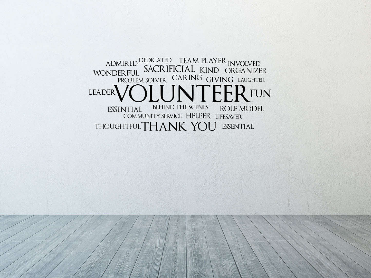 Volunteer Word Cloud Office Wall Decal- Inspirational Wall Decals Vinyl Wall Decal Done 