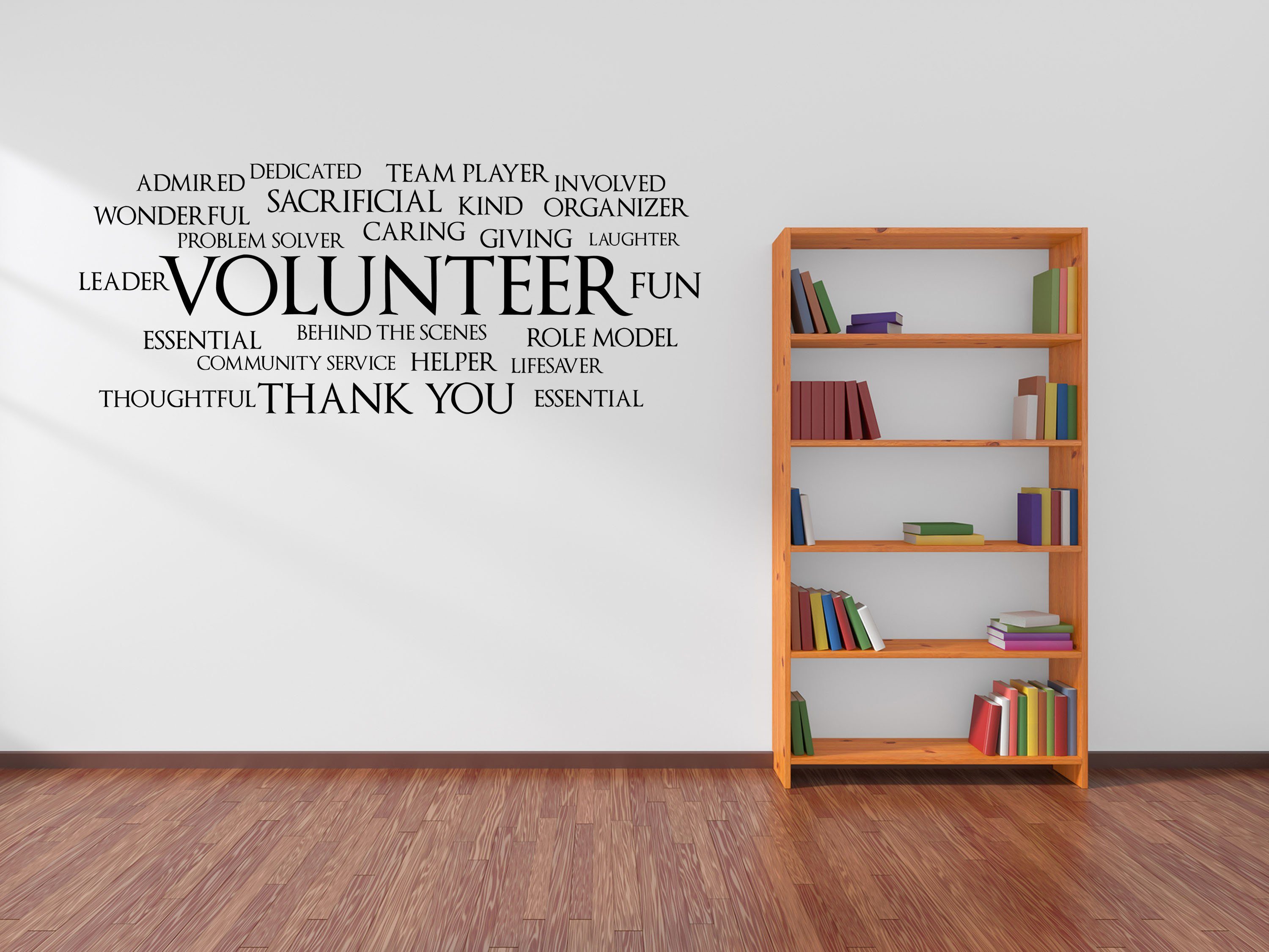 Volunteer Word Cloud Office Wall Decal- Inspirational Wall Decals Vinyl Wall Decal Done 