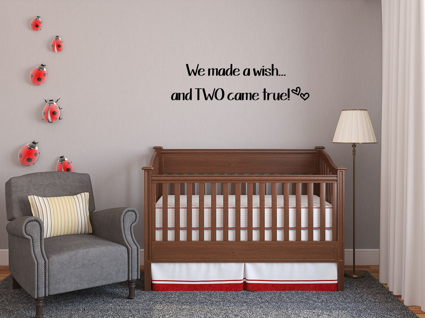 We Made A Wish and Two Came True - Inspirational Wall Decals Vinyl Wall Decal Inspirational Wall Signs 