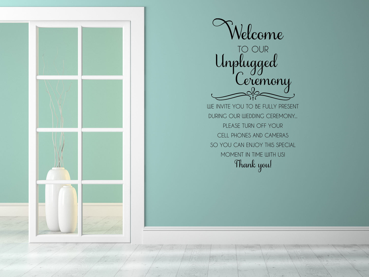 Welcome To Our Unplugged Wedding - Inspirational Wall Decals Vinyl Wall Decal Inspirational Wall Signs 