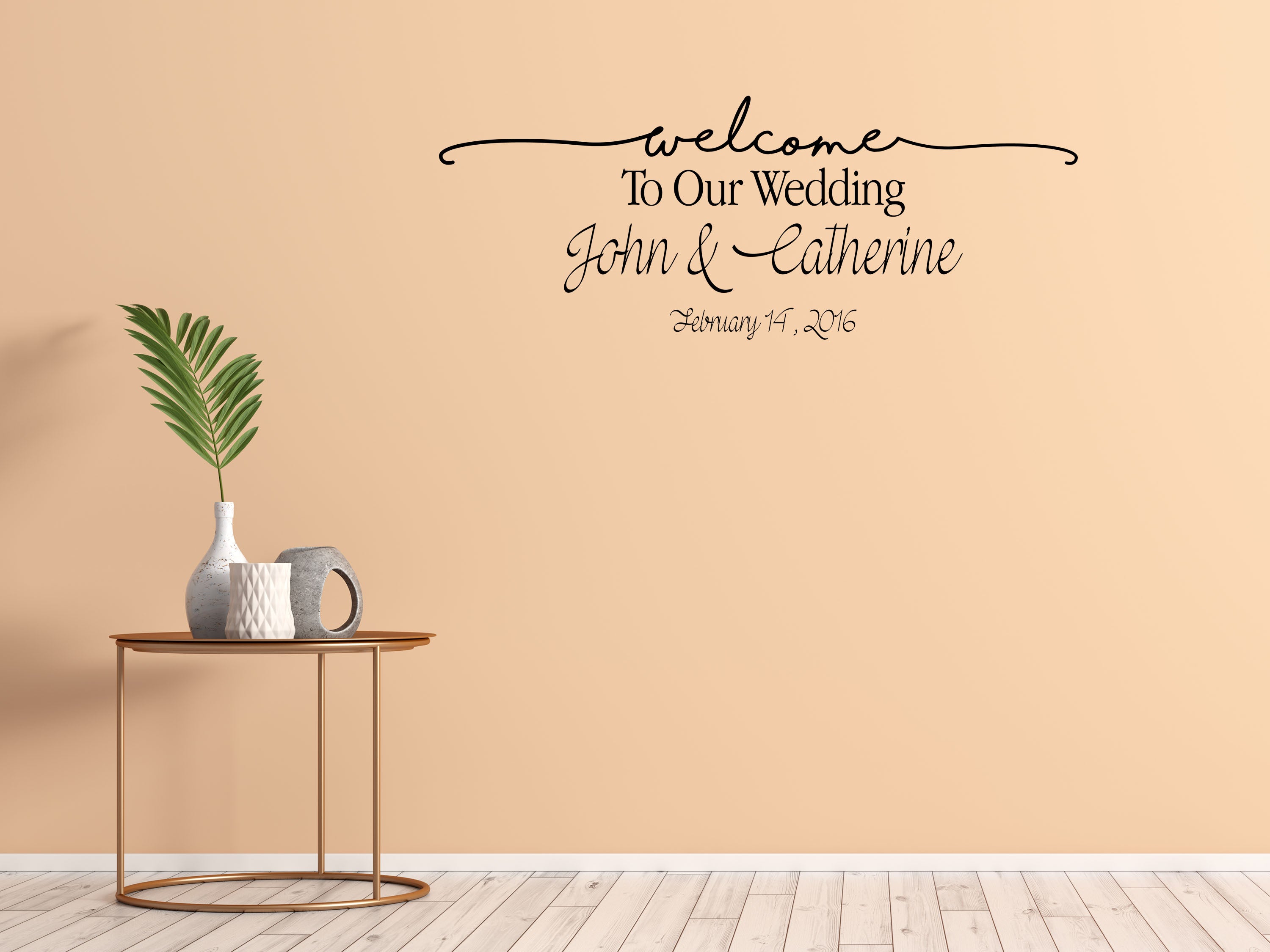 Welcome To Our Wedding Custom Name Vinyl Wall Decal Wedding Signs Custom Wedding Decal Dance Floor Decal Custom Wedding Sign Vinyl Wall Decal Title Done 