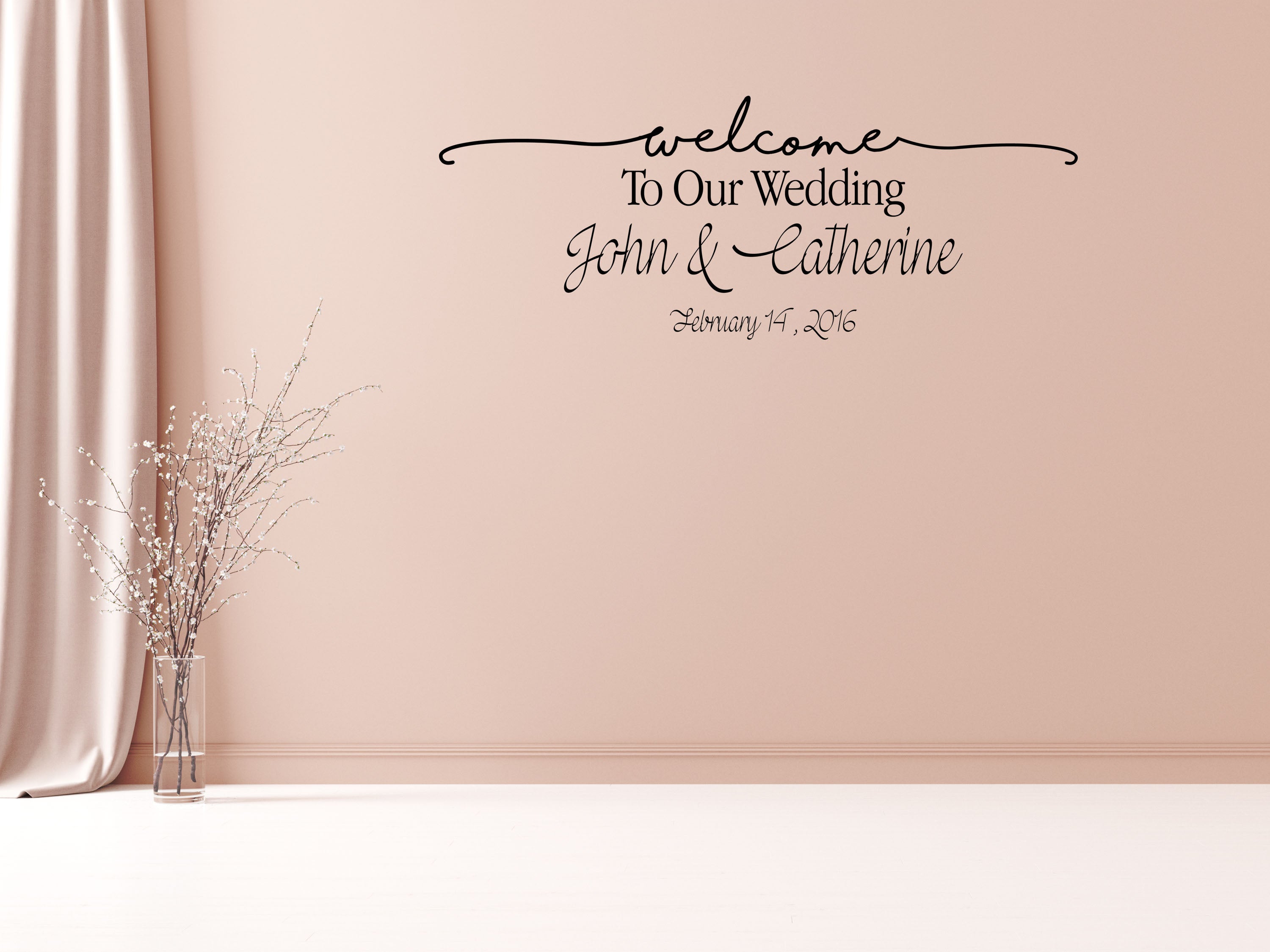 Welcome To Our Wedding Custom Name Vinyl Wall Decal Wedding Signs Custom Wedding Decal Dance Floor Decal Custom Wedding Sign Vinyl Wall Decal Title Done 