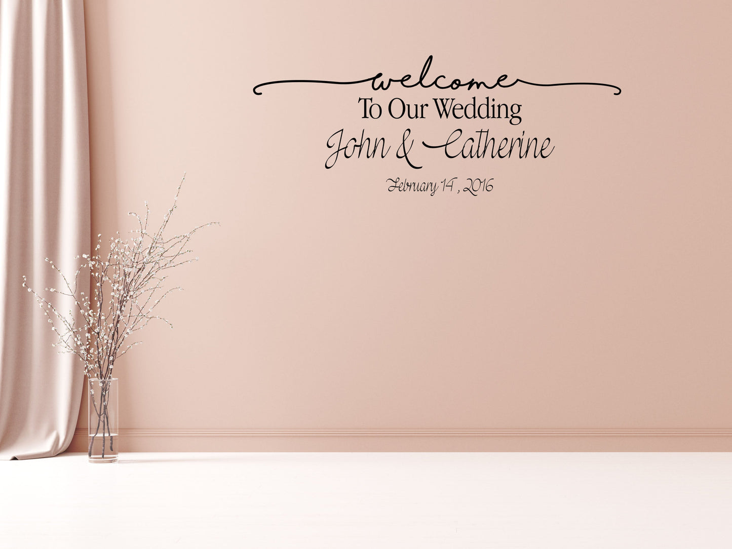 Welcome To Our Wedding Custom Name Vinyl Wall Decal Wedding Signs Custom Wedding Decal Dance Floor Decal Custom Wedding Sign Vinyl Wall Decal Title Done 