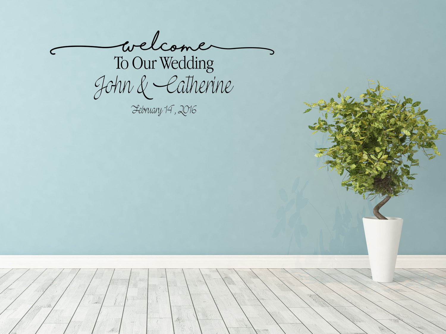 Welcome To Our Wedding Custom Name Vinyl Wall Decal Wedding Signs Custom Wedding Decal Dance Floor Decal Custom Wedding Sign Vinyl Wall Decal Title Done 