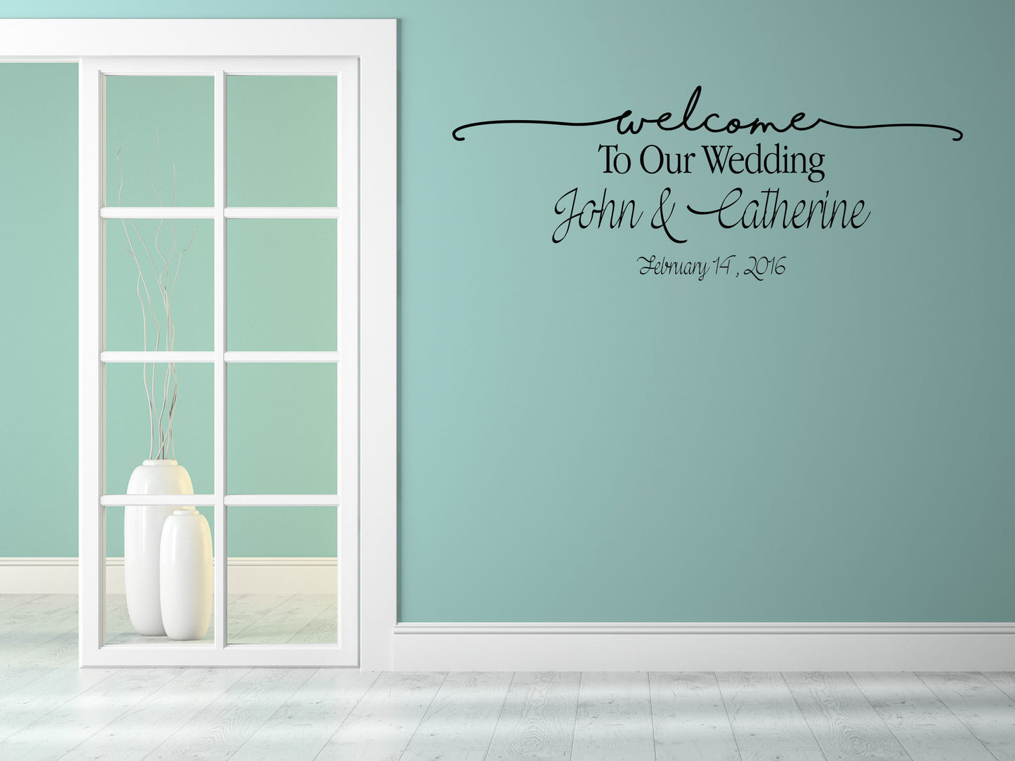 Welcome To Our Wedding Custom Name Vinyl Wall Decal Wedding Signs Custom Wedding Decal Dance Floor Decal Custom Wedding Sign Vinyl Wall Decal Title Done 