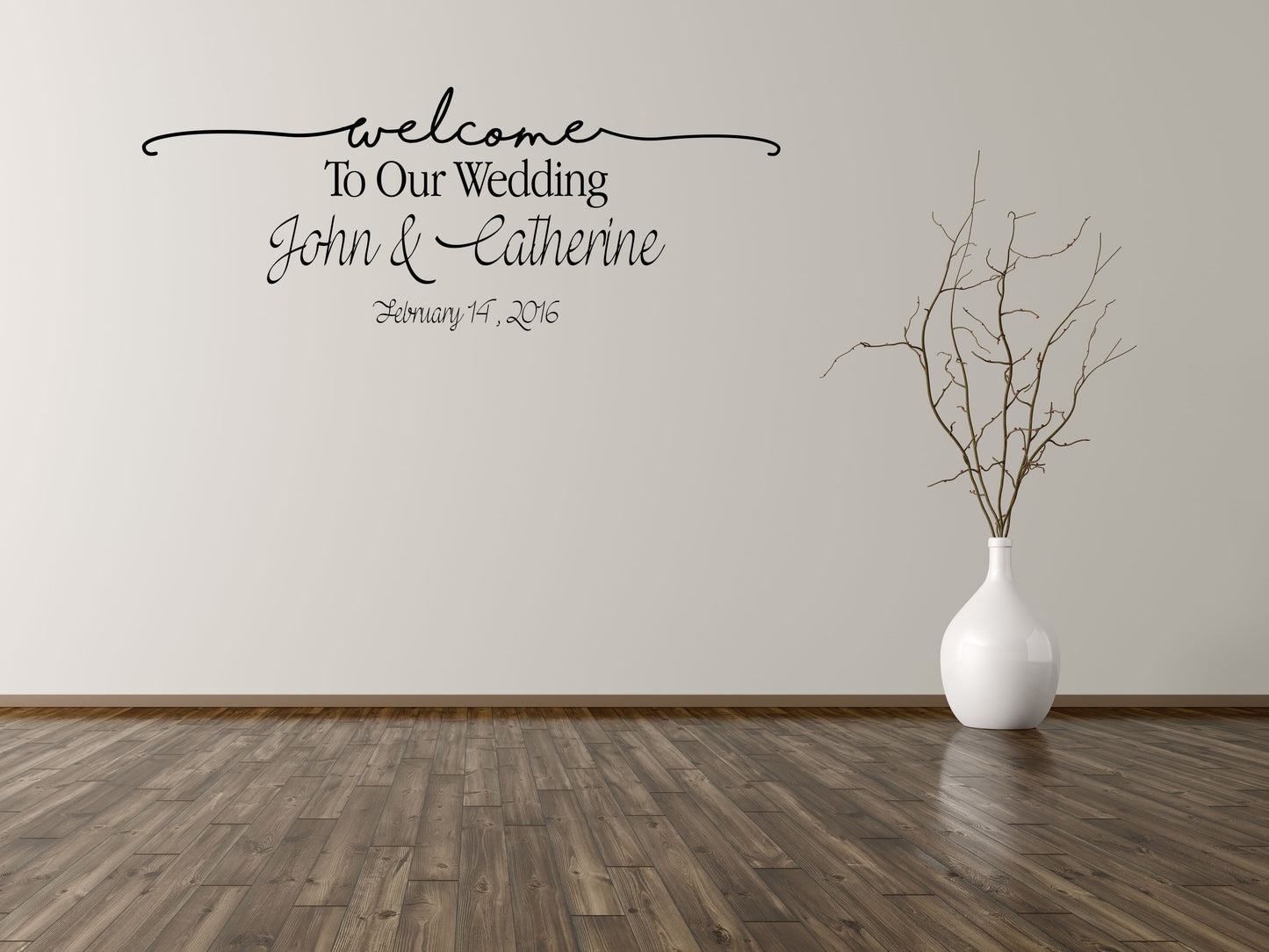 Welcome To Our Wedding Custom Name Vinyl Wall Decal Wedding Signs Custom Wedding Decal Dance Floor Decal Custom Wedding Sign Vinyl Wall Decal Title Done 