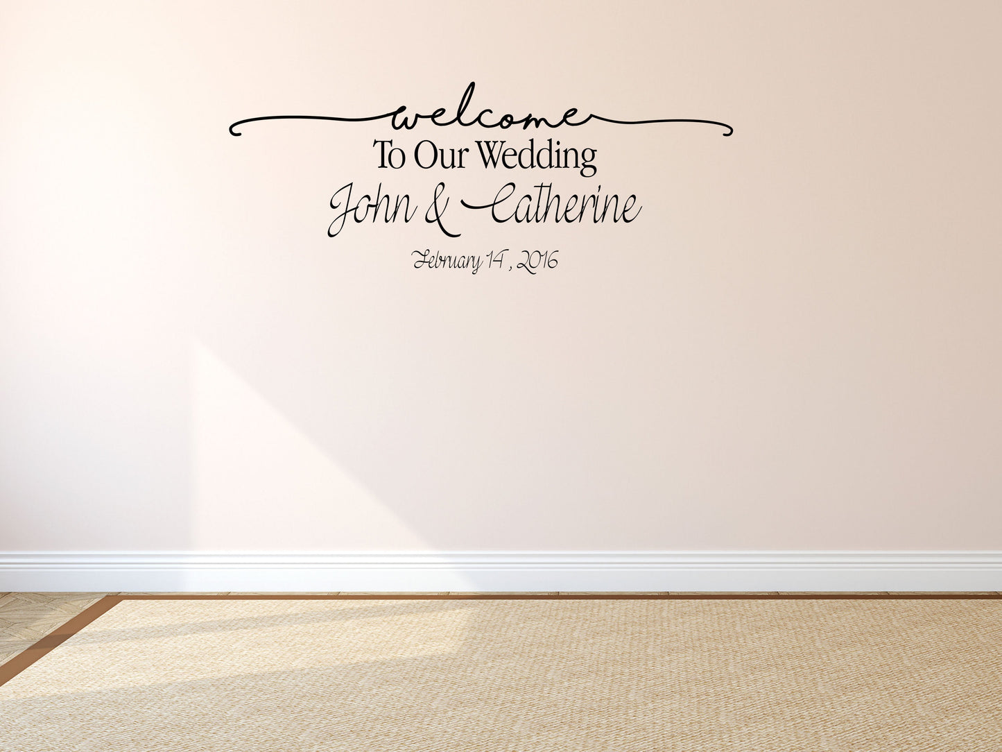 Welcome To Our Wedding Custom Name Vinyl Wall Decal Wedding Signs Custom Wedding Decal Dance Floor Decal Custom Wedding Sign Vinyl Wall Decal Title Done 