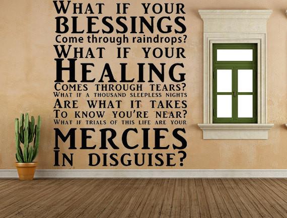 What If Your Blessings Come Through - Inspirational Wall Decals Inspirational Wall Signs 