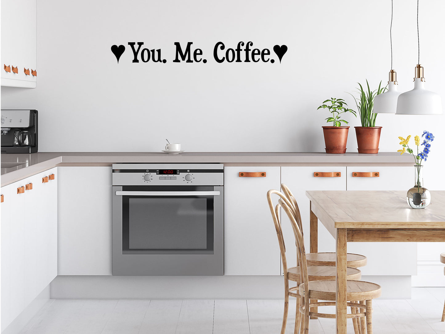 You Me Coffee Vinyl Quote Sticker- Inspirational Wall Decals Home Decor Decals Inspirational Wall Signs 