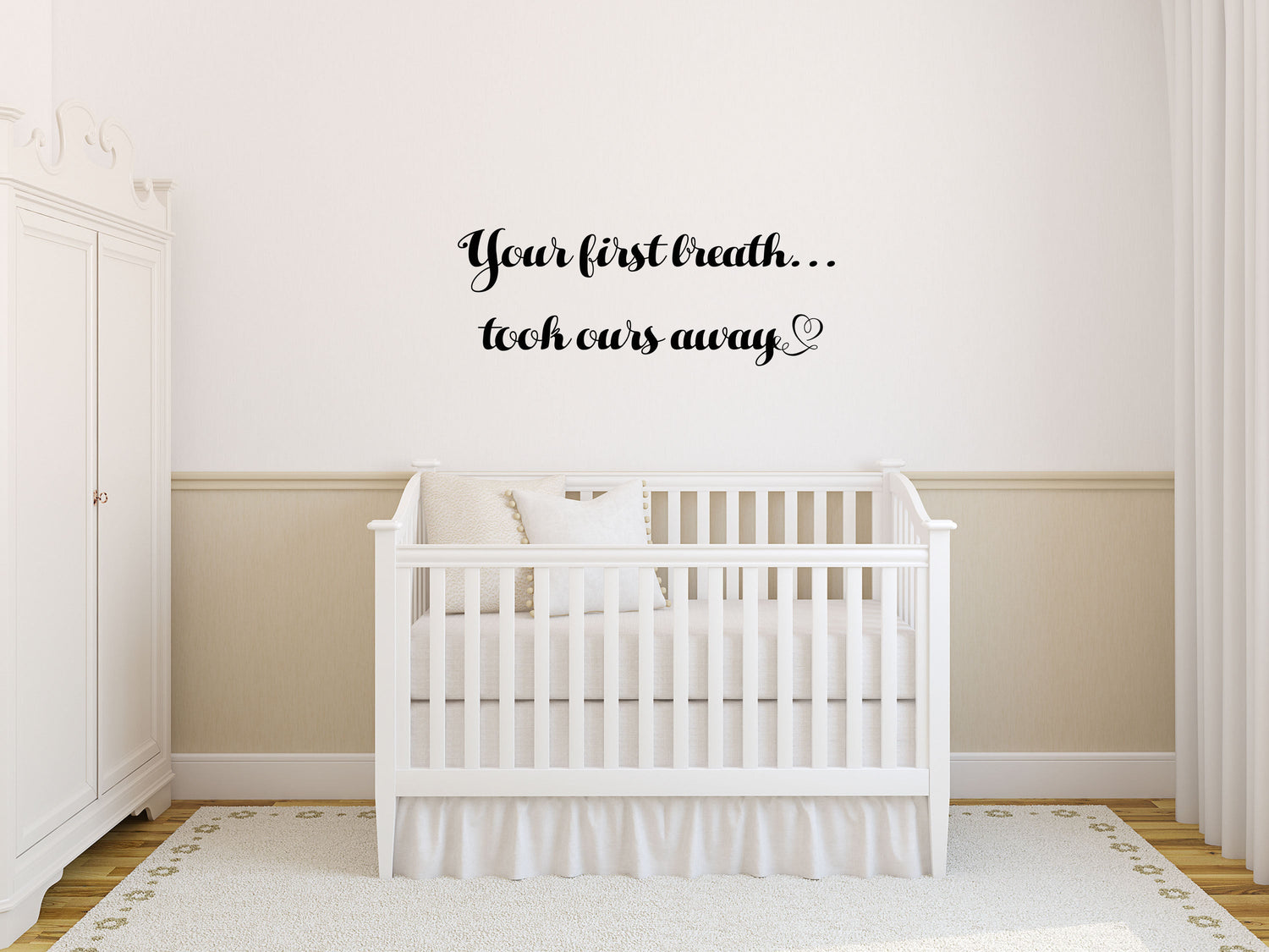 Your First Breath Vinyl Decal Wall Decal Custom Wall Custom Quote Verse Wall Decal Nursery Wall Decal Your First Breath Baby Wall Art Quote Vinyl Wall Decal Inspirational Wall Signs 